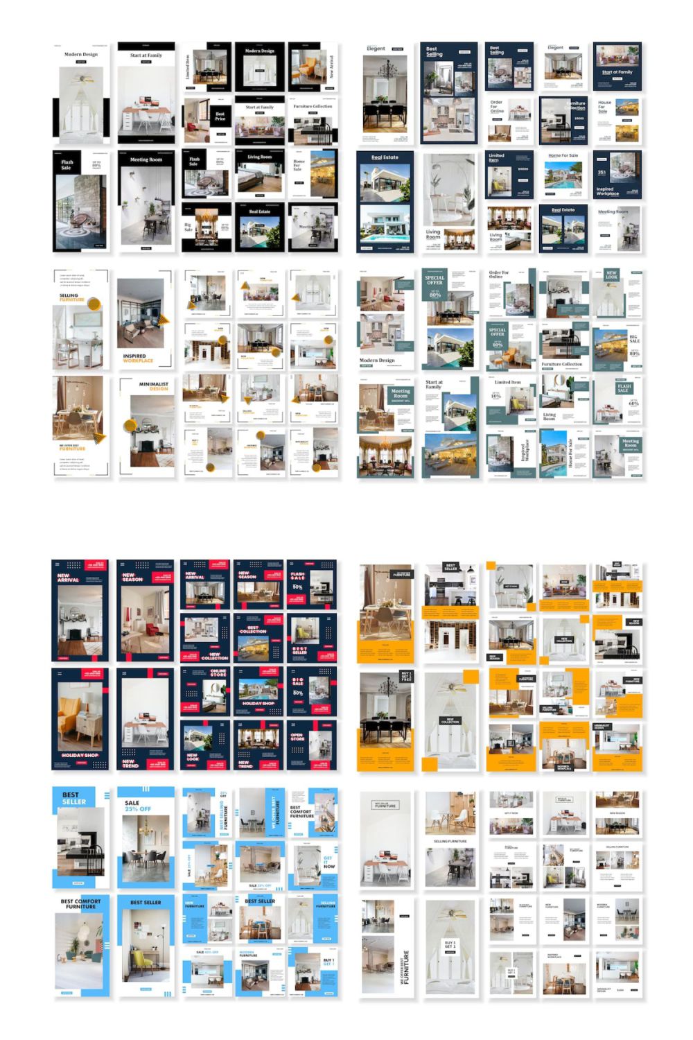 Social Media Bundle Template For Real Estate Pinterest Image.