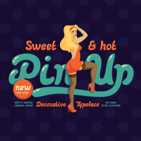 Pinup New! Font and Illustrations cover image.