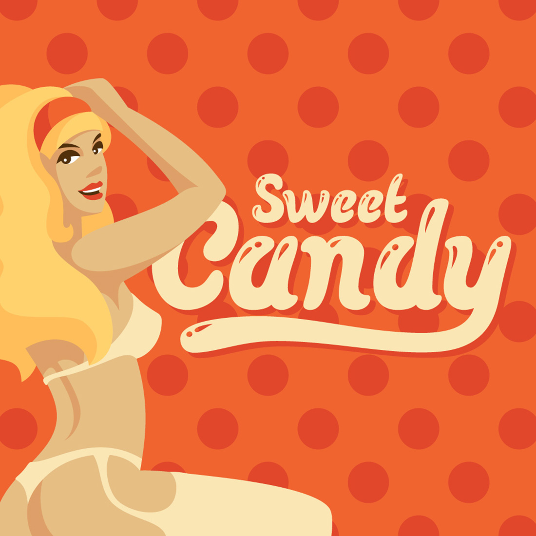 Pinup New! Font and Illustrations previews.