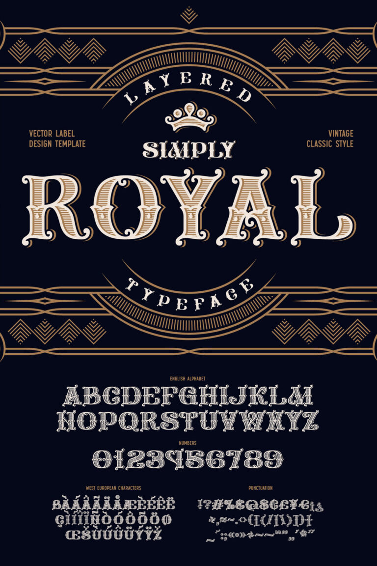 Simply Royal. Font and Template. - MasterBundles