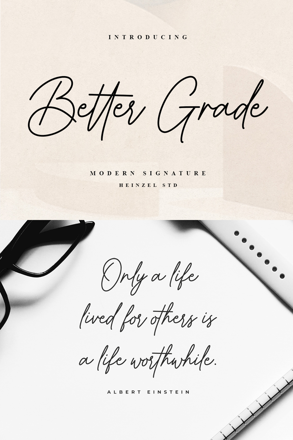pinterest Better Grade - Modern Signature Font.