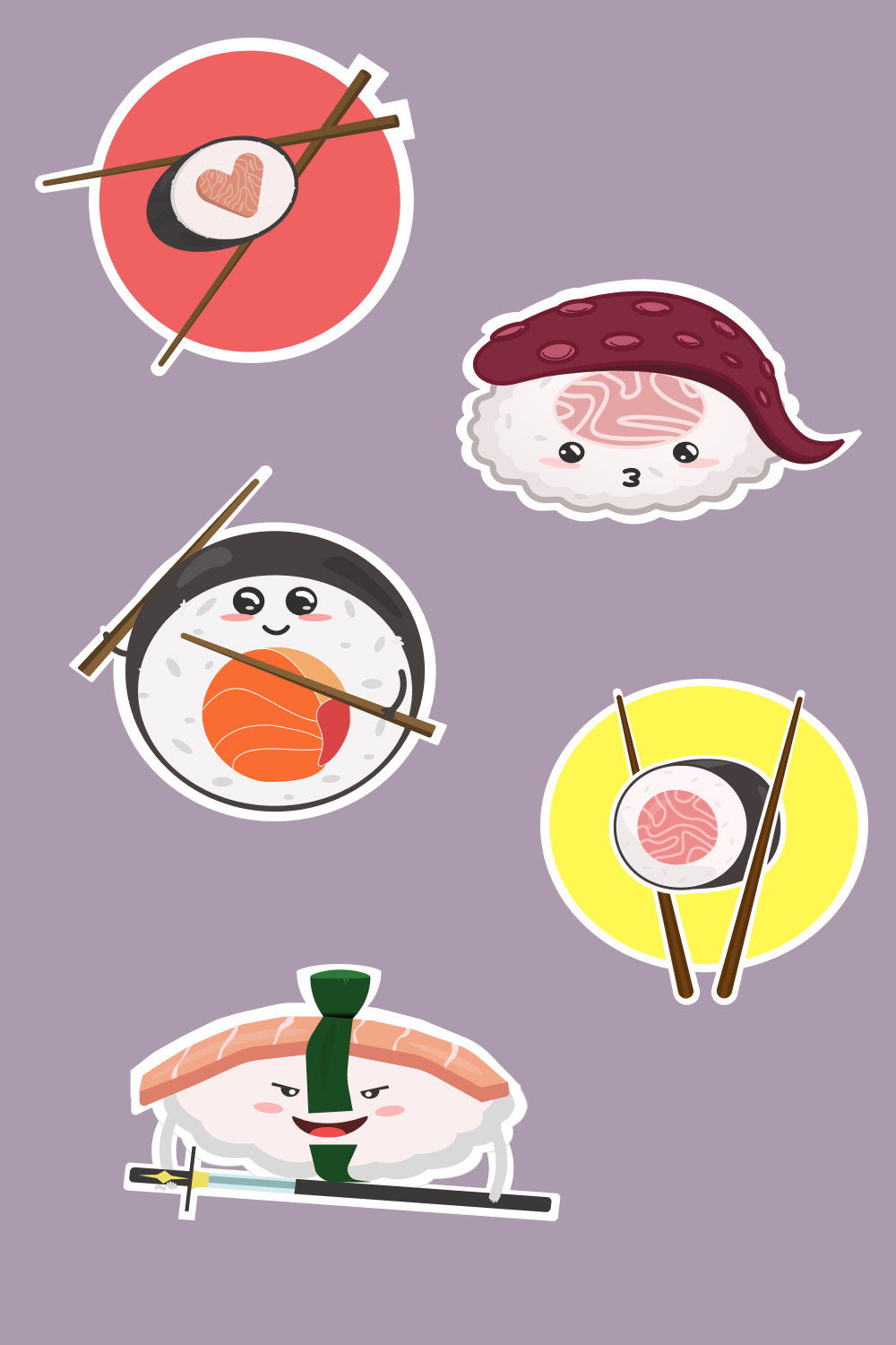 pinterest Kawaii Sushi Stickers.