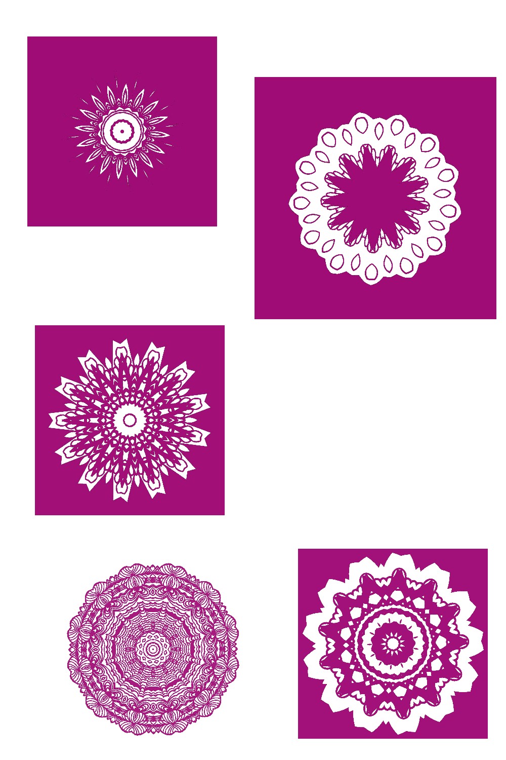 pinterest 5 Hot Pink Mandala Embellishments Multiple Formats.