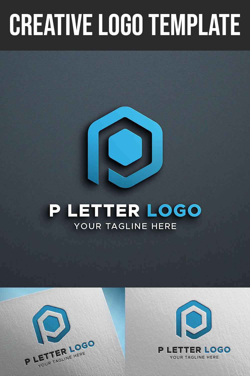 pinterest image Creative Logo Template.
