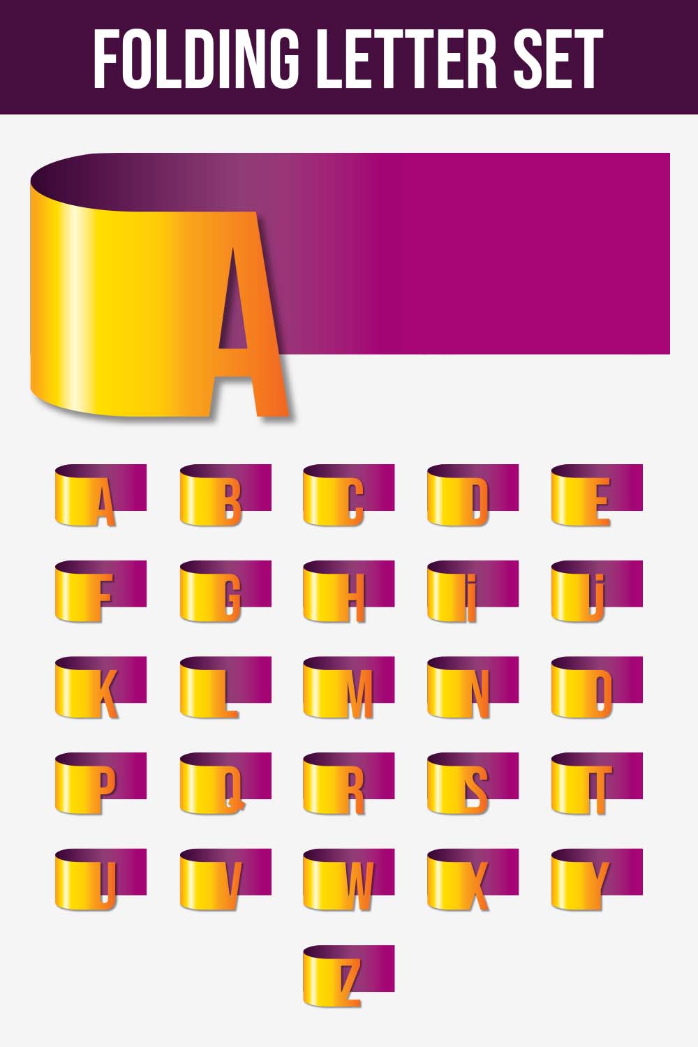 pinterest image Folding Letter Logo Set.
