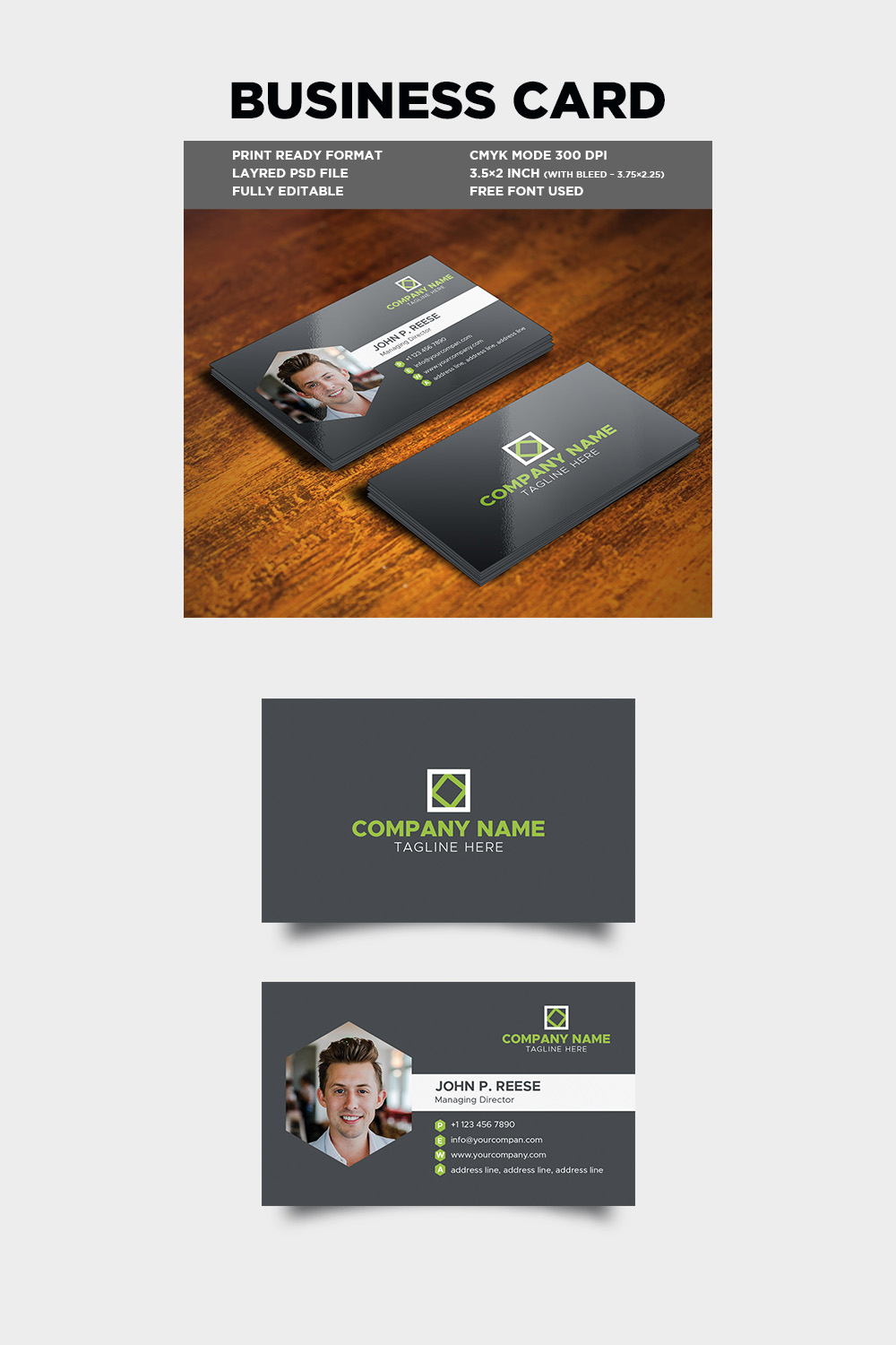 pinterest image Business Card Template.