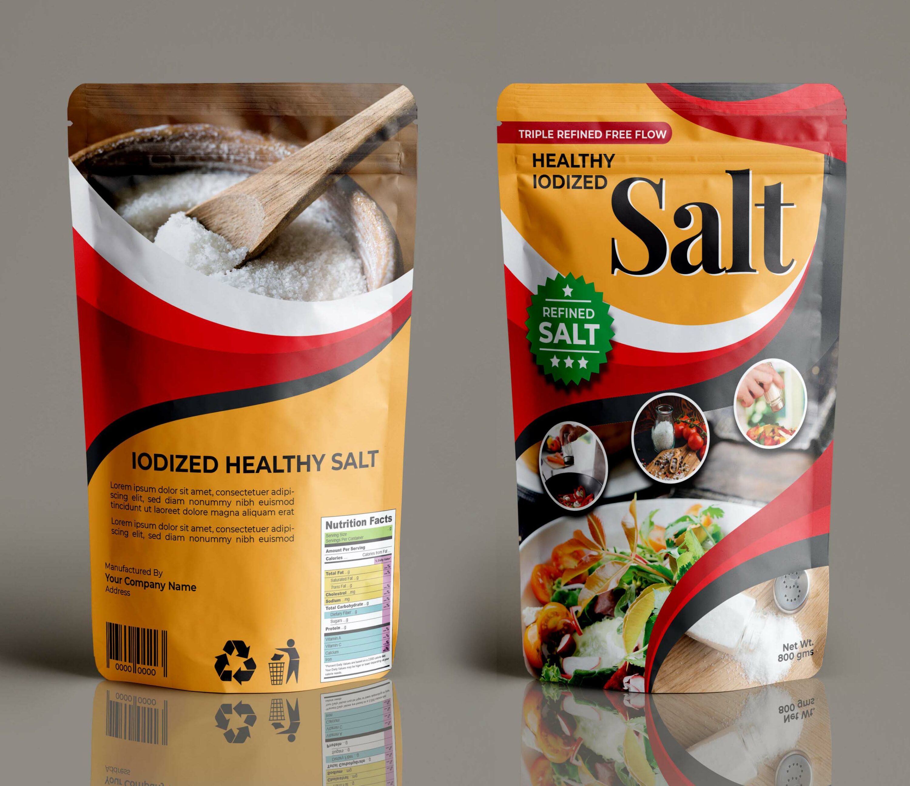 plastic pouch packaging mockup