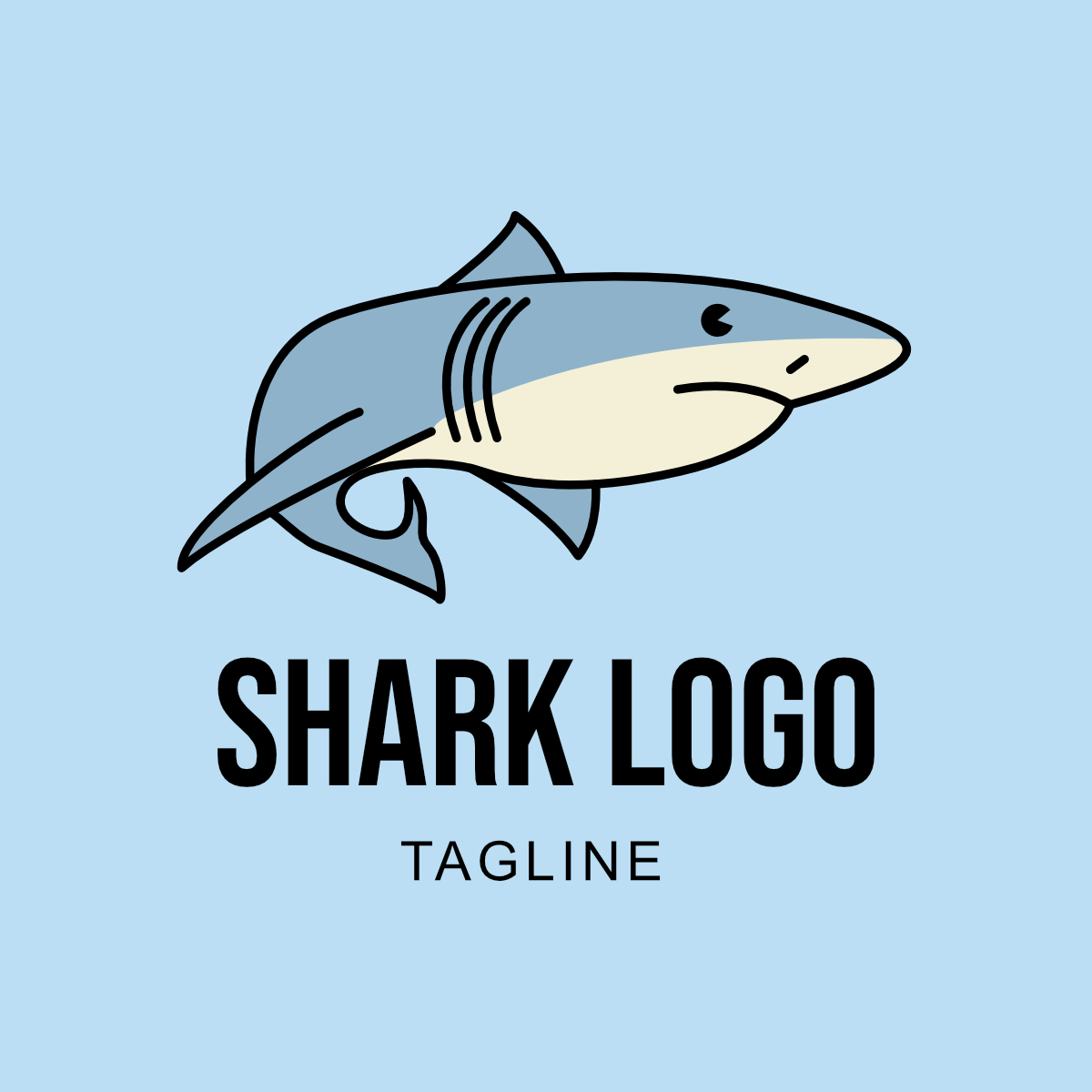 Simple Colored Shark Logo cover image.