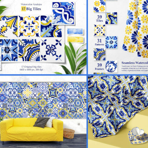 Portuguese azulejos tiles patterns - Facebook image preview.