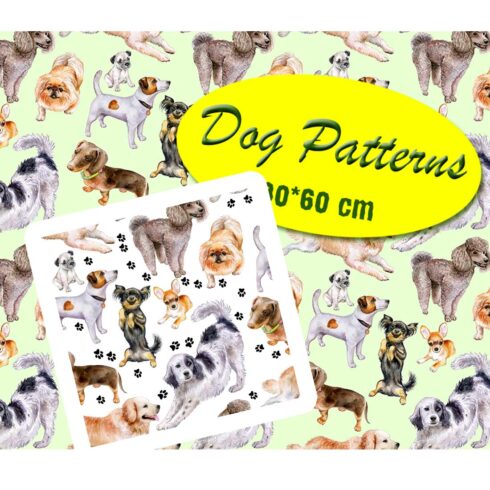 Puppy Dog Digital Papers. Seamless patterns cover image.