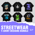 Urban Streetwear T-shirt Designs Vector Bundle cover image.