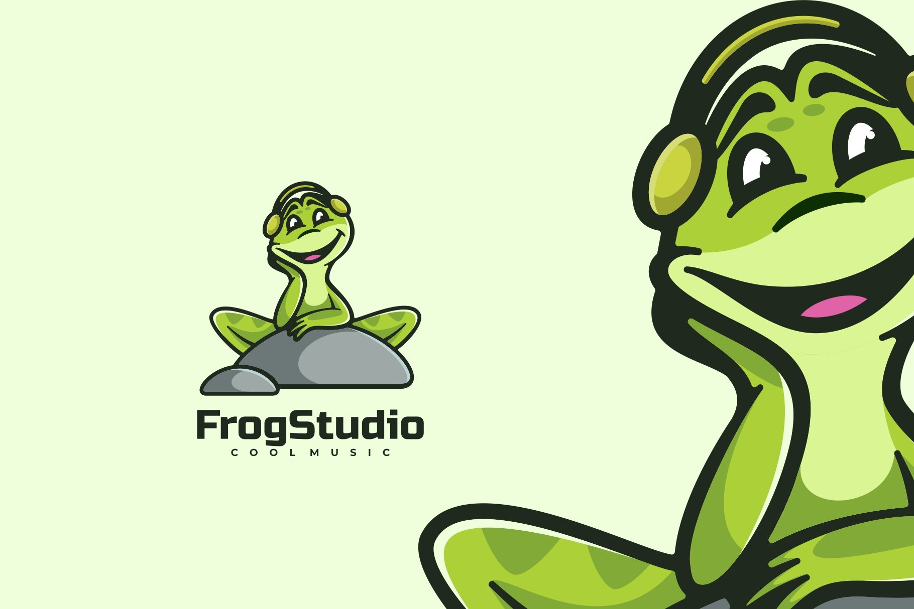 Happy audio frog logo.