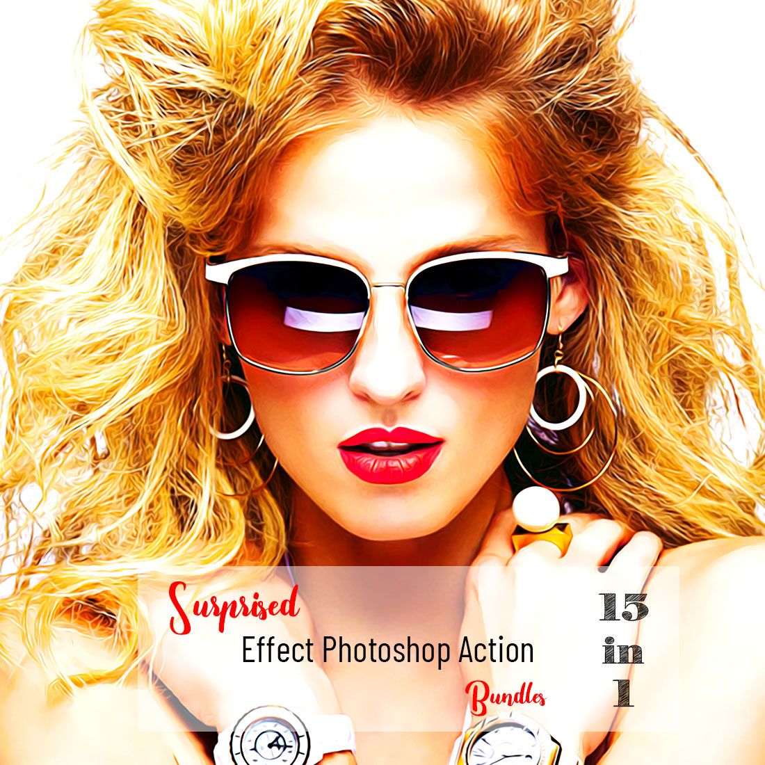 Surprised Effect Photoshop Action Bundles cover image.