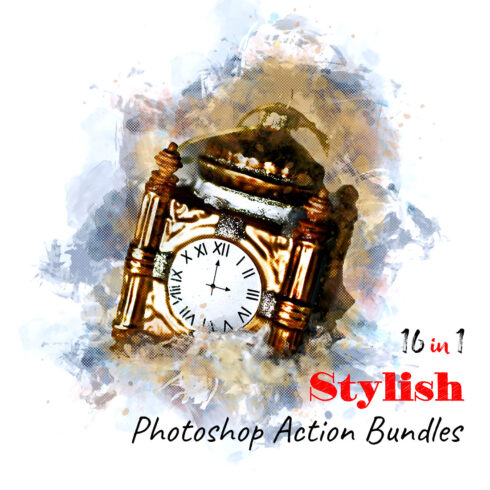16 in 1 Stylish Photoshop Action Bundles cover image.