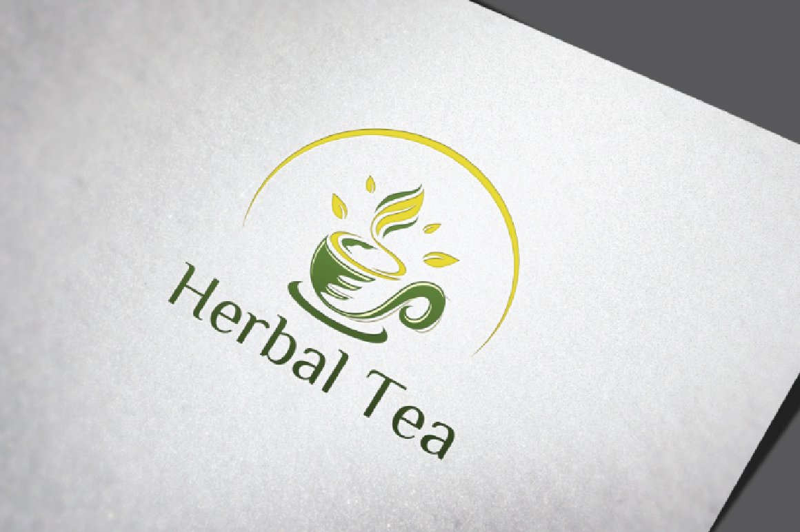 White matte paper with bright tea logo.