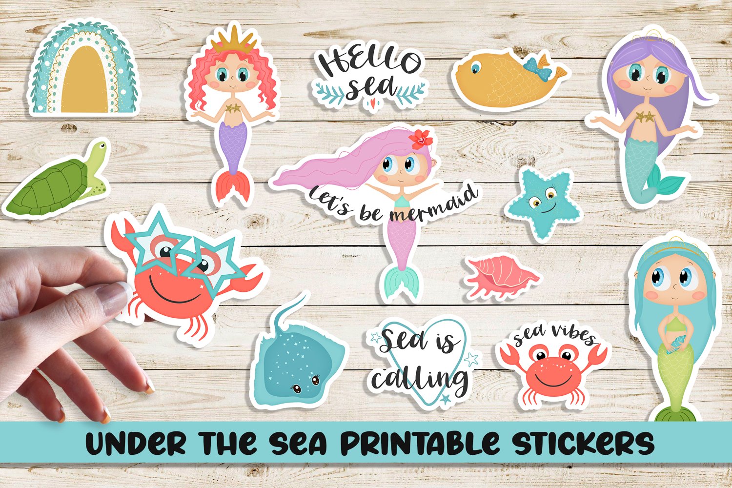Under the sea printable stickers.