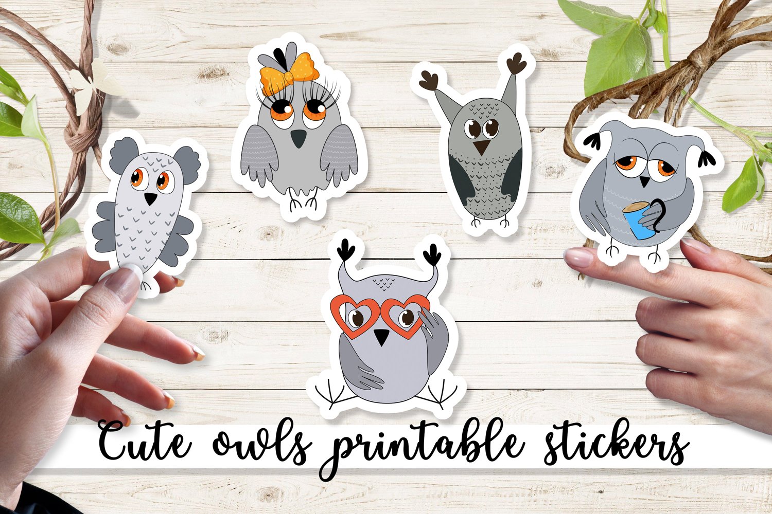 Cute owl printable stickers.