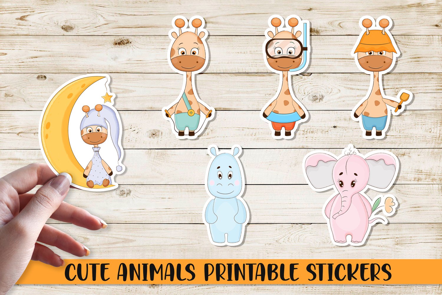 Cute animals printable stickers.