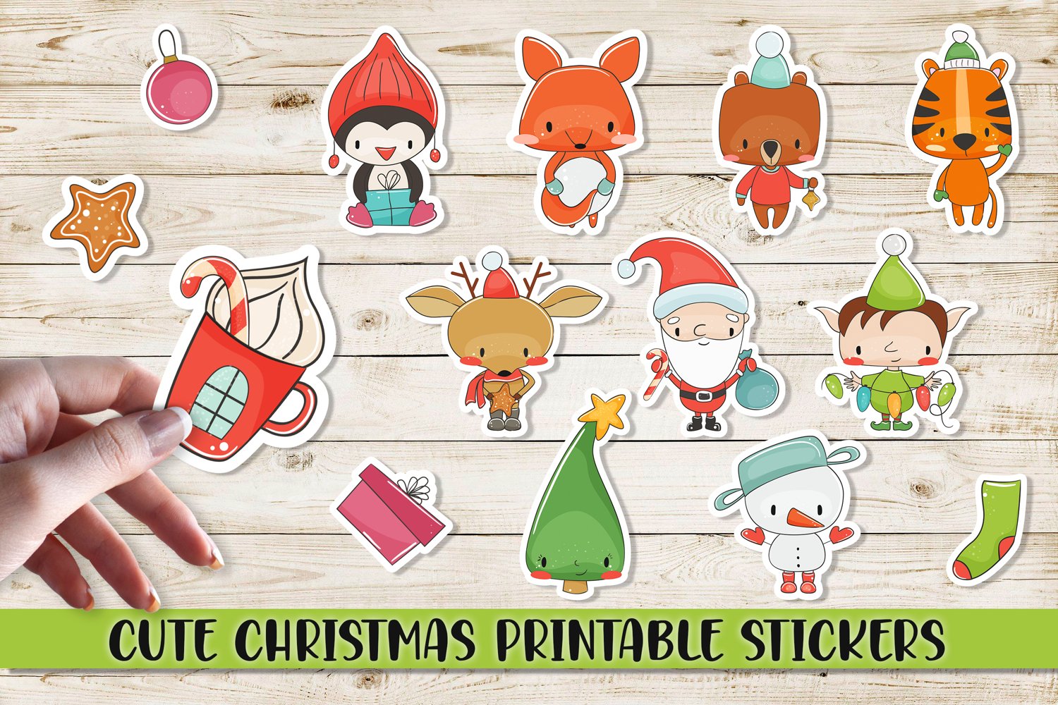 Cute Christmas printable stickers.