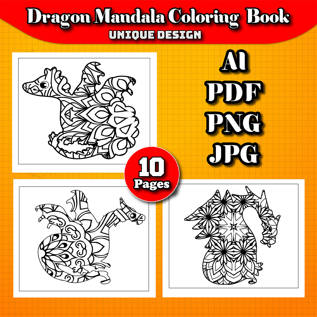 preview image Dragon Mandala Coloring Book.