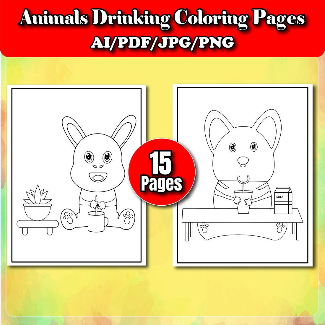drinking coloring pages