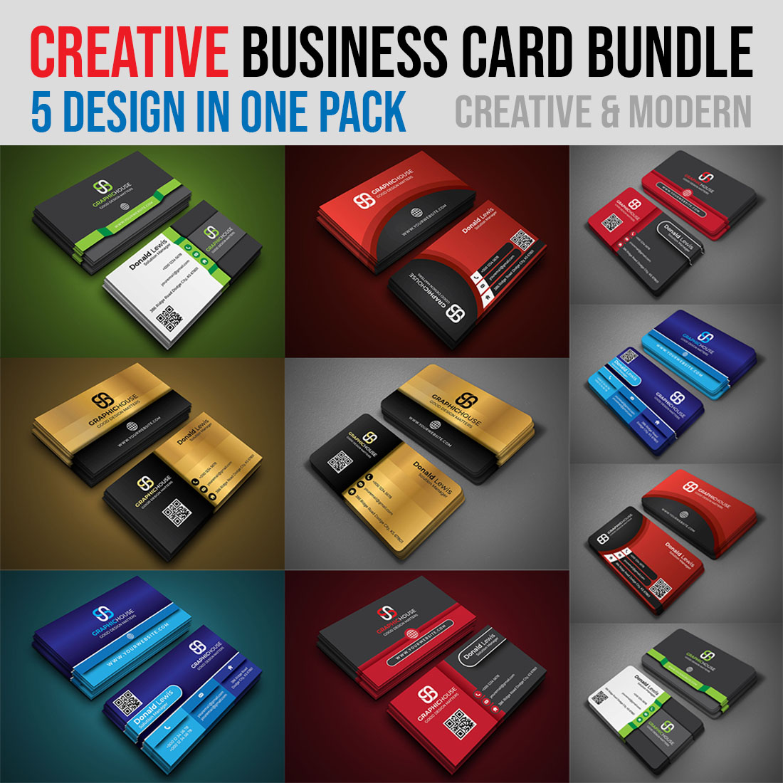 Business Card Design Bundle cover image.