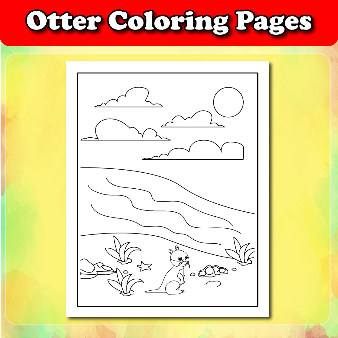 Otter Coloring Pages cover image.