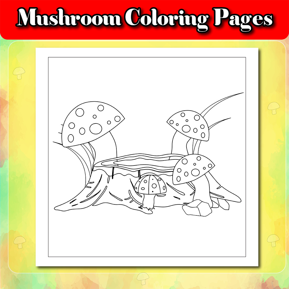 Mushroom Coloring Pages cover iamge.