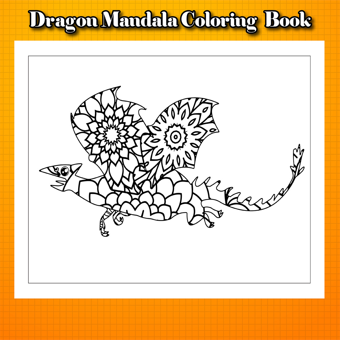 Dragon Mandala Coloring Book cover image.