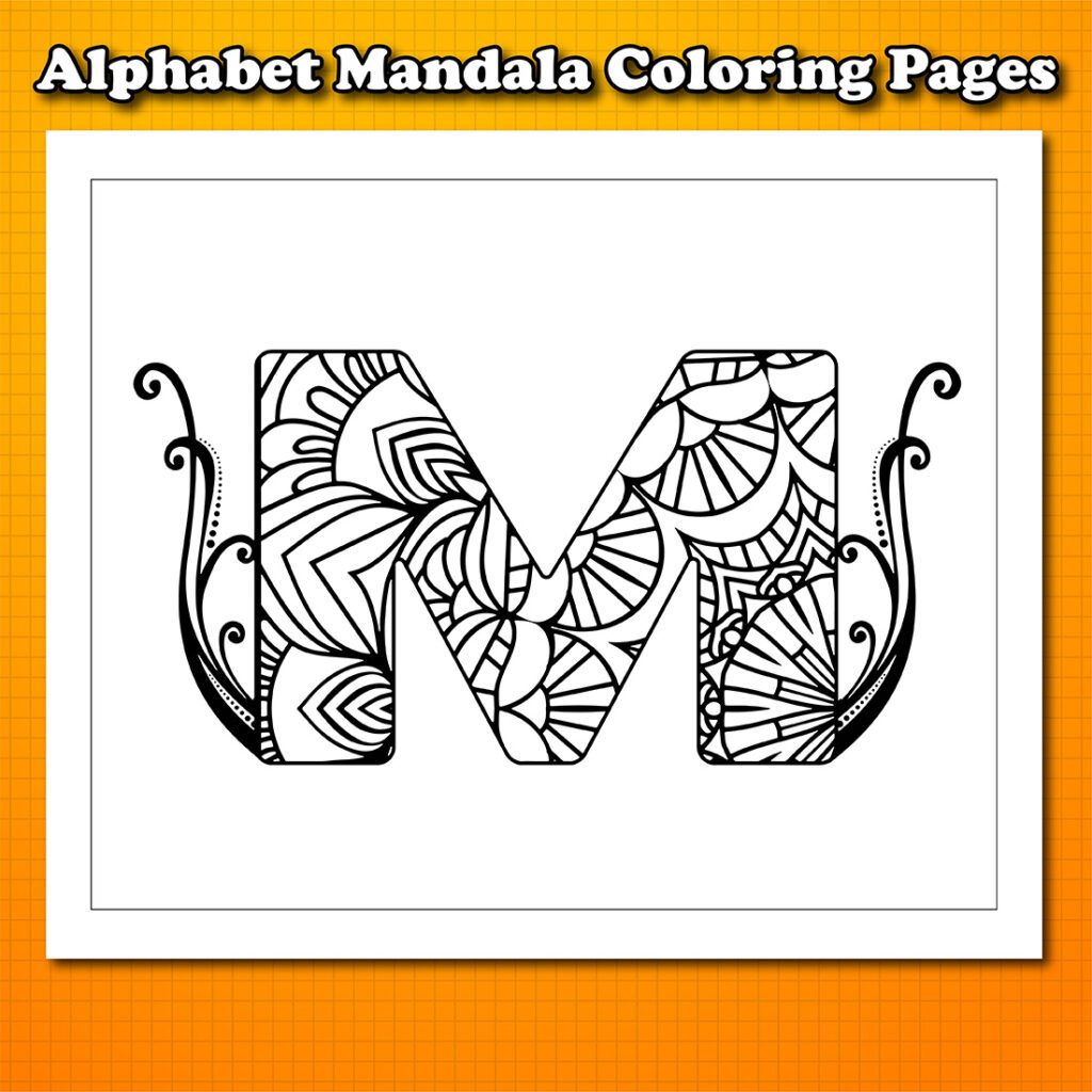 Alphabet Mandala Coloring Pages - MasterBundles