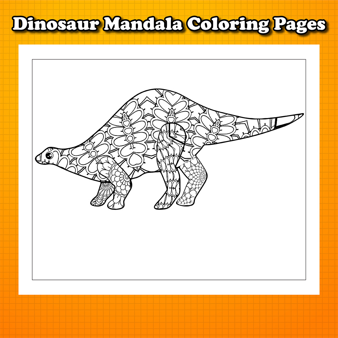 Dinosaur Mandala Coloring Pages.