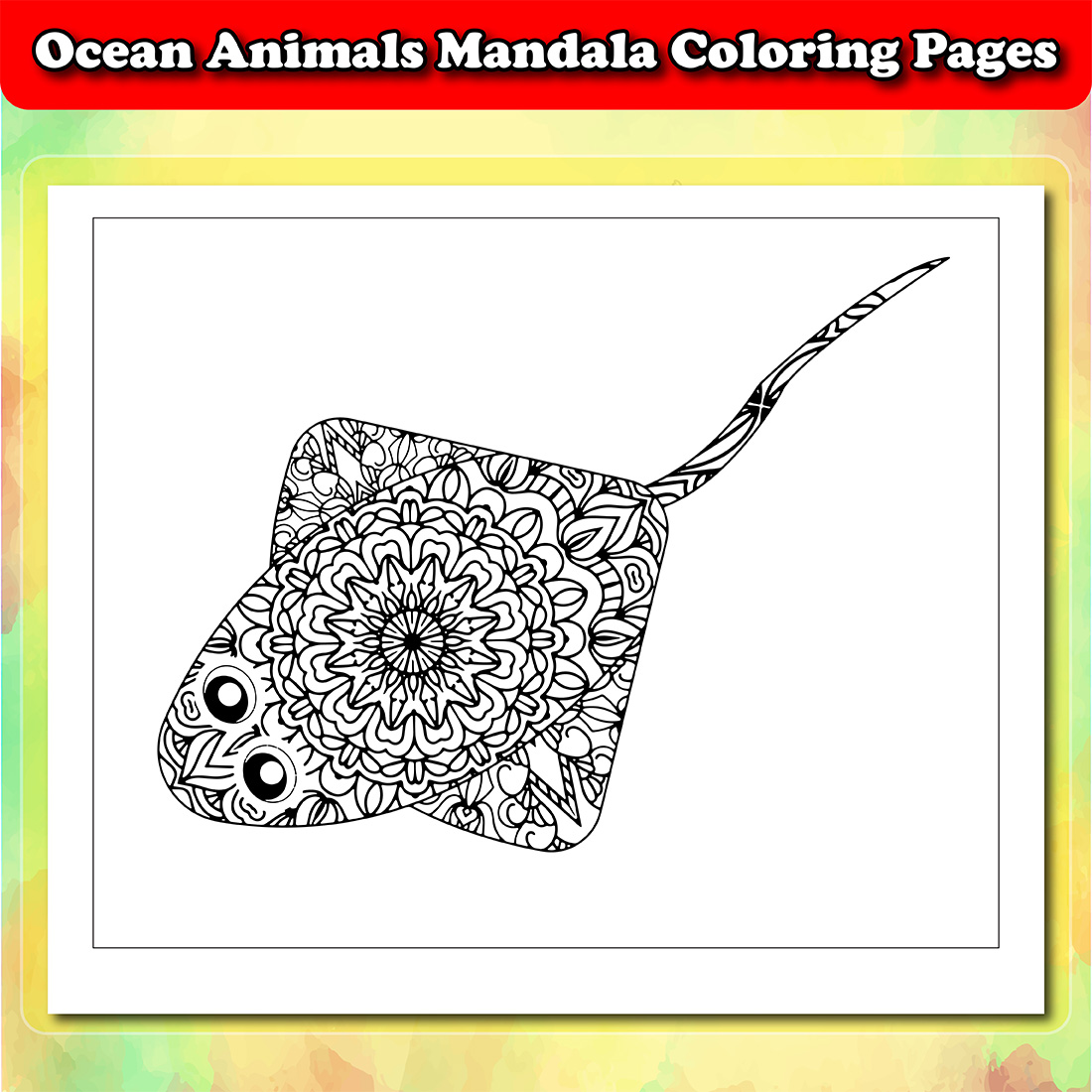 Ocean Animals Mandala Coloring Pages.