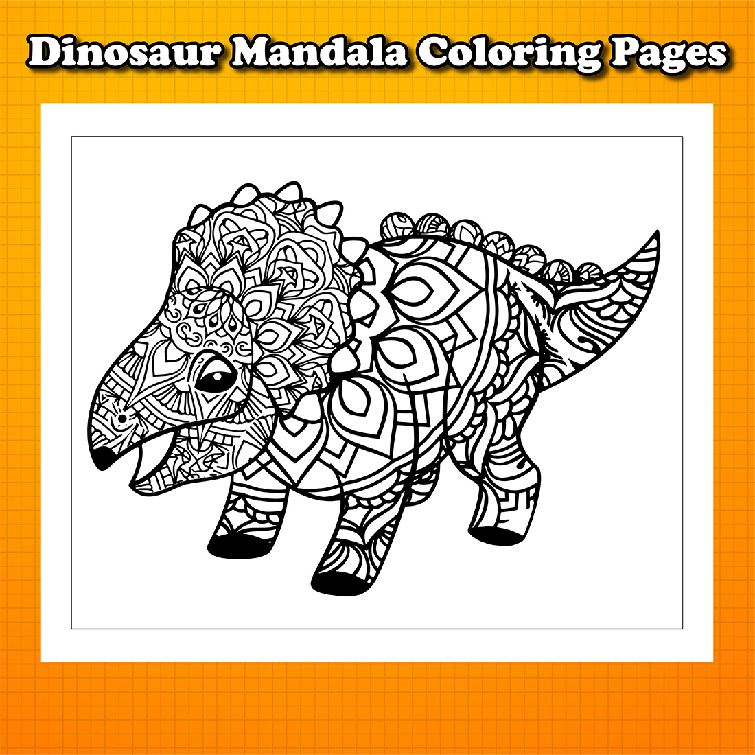 Dinosaur Mandala Coloring Pages