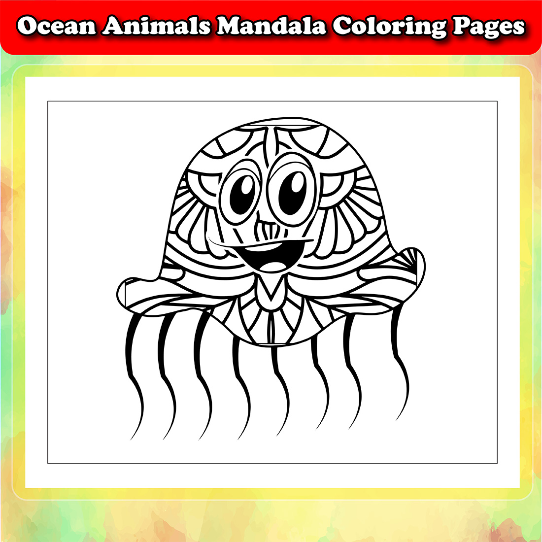 Ocean Animals Mandala Coloring Pages.
