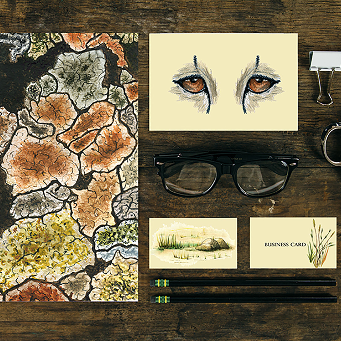 Watercolor Illustrations and Seamless Patterns with Savanna Aesthetic previews.