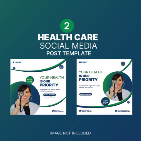 Medical Health Care Social Media Post Design Templates cover image.
