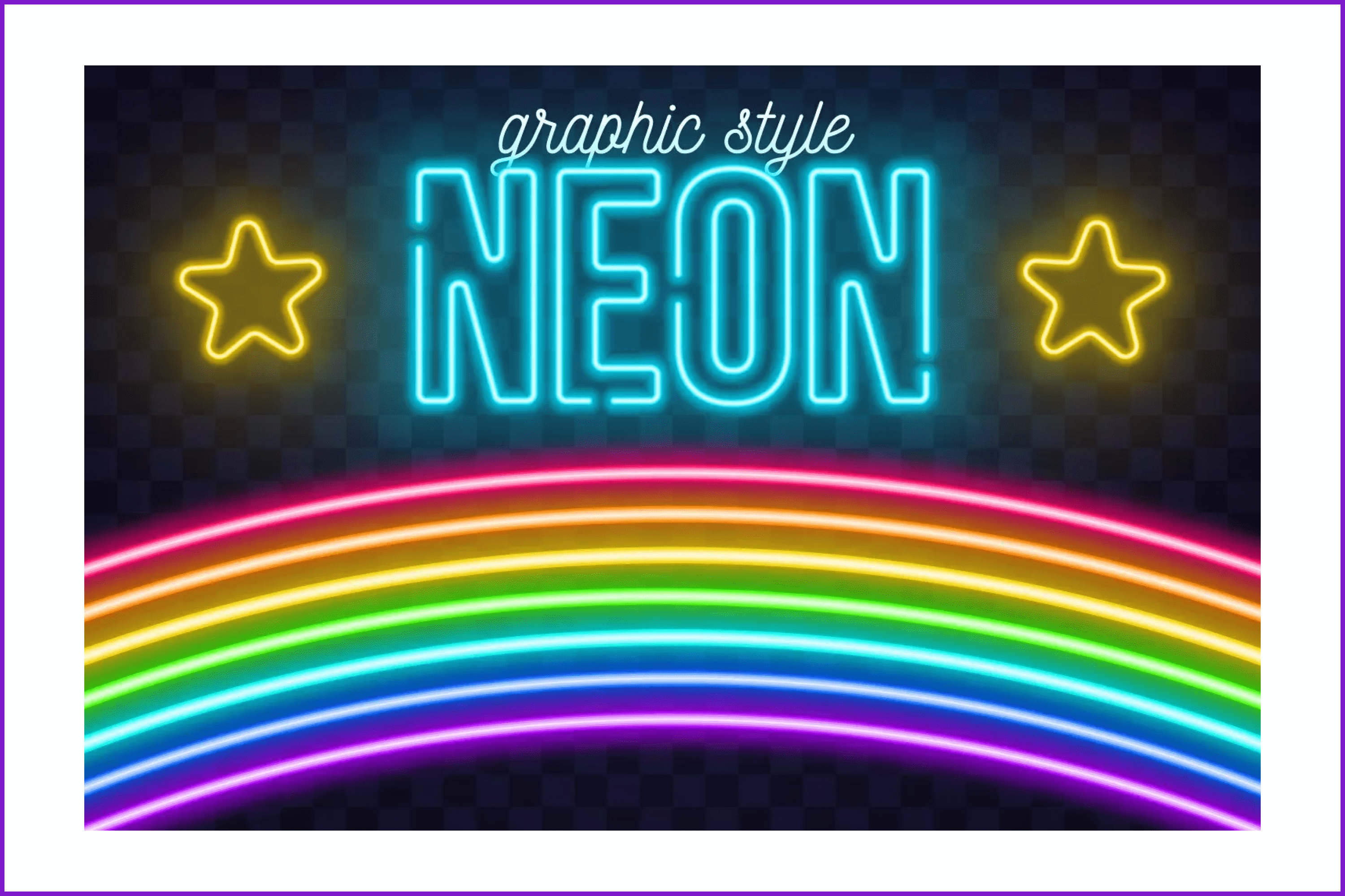 Lettering Neon and neon rainbow.