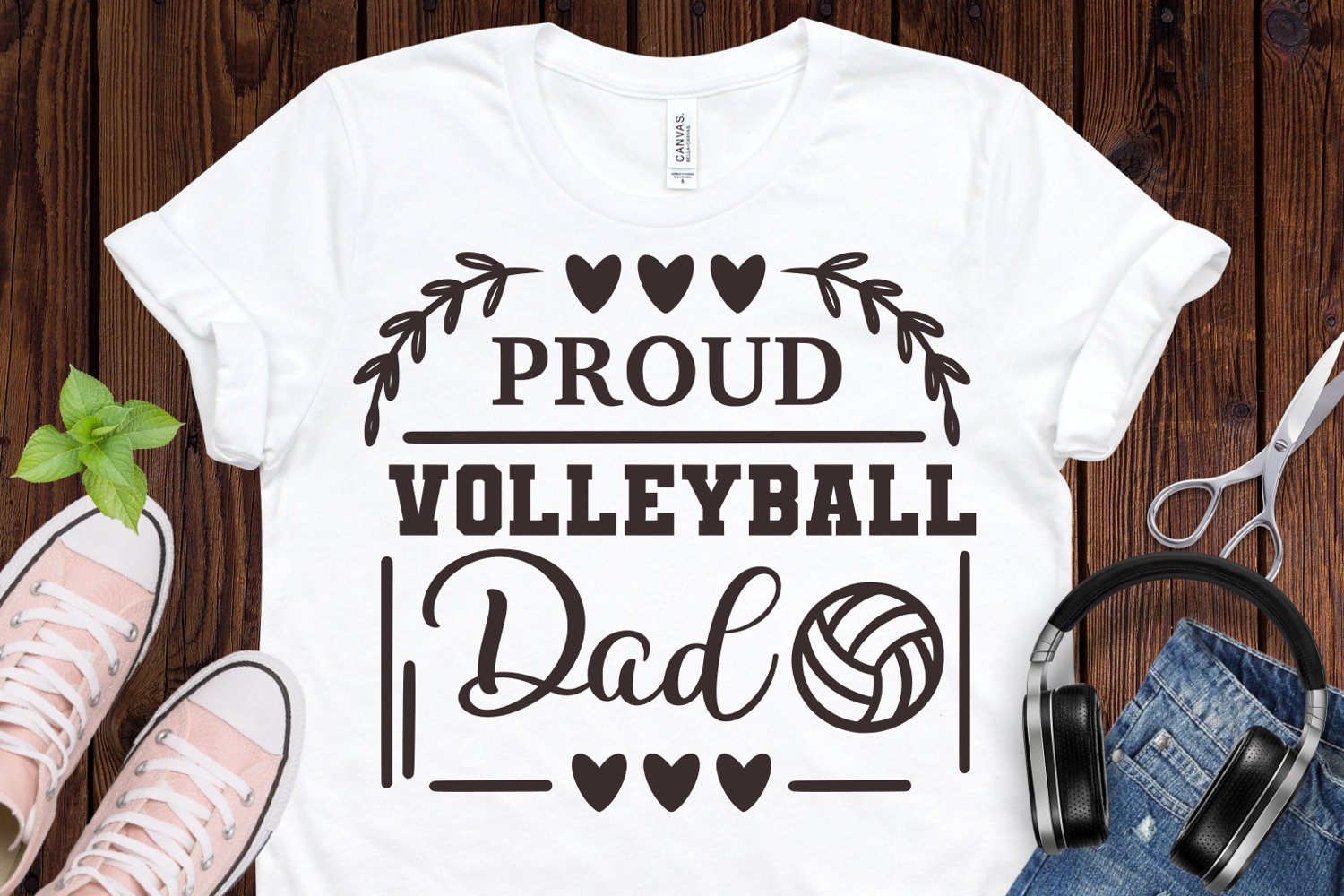 Proud volleyball dad - t-shirt design.