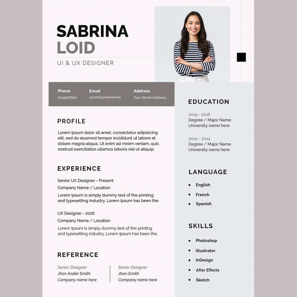 Simple CV Resume Template Design - MasterBundles