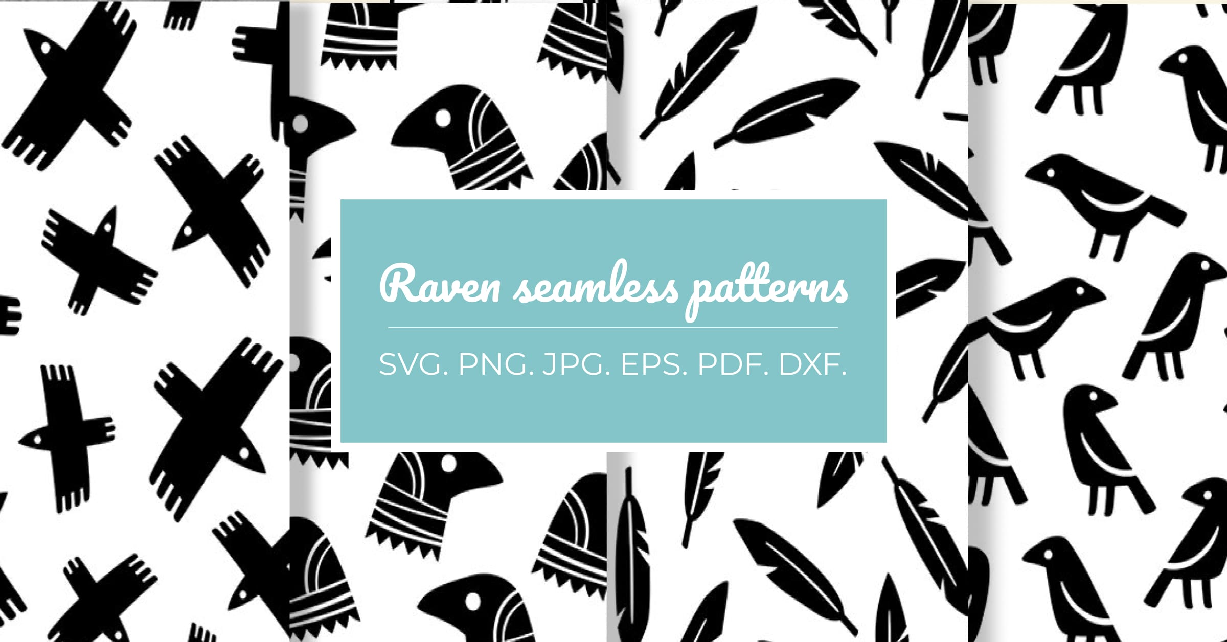 Raven Pattern SVG - Facebook image preview.