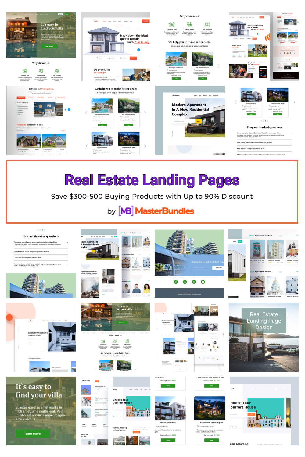 real estate landing pages pinterest image.