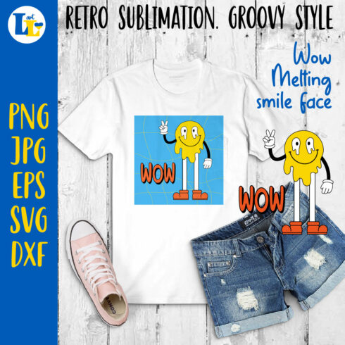 Feeling Wow. Positive Retro Sublimation. Cute dripping smile cover image.