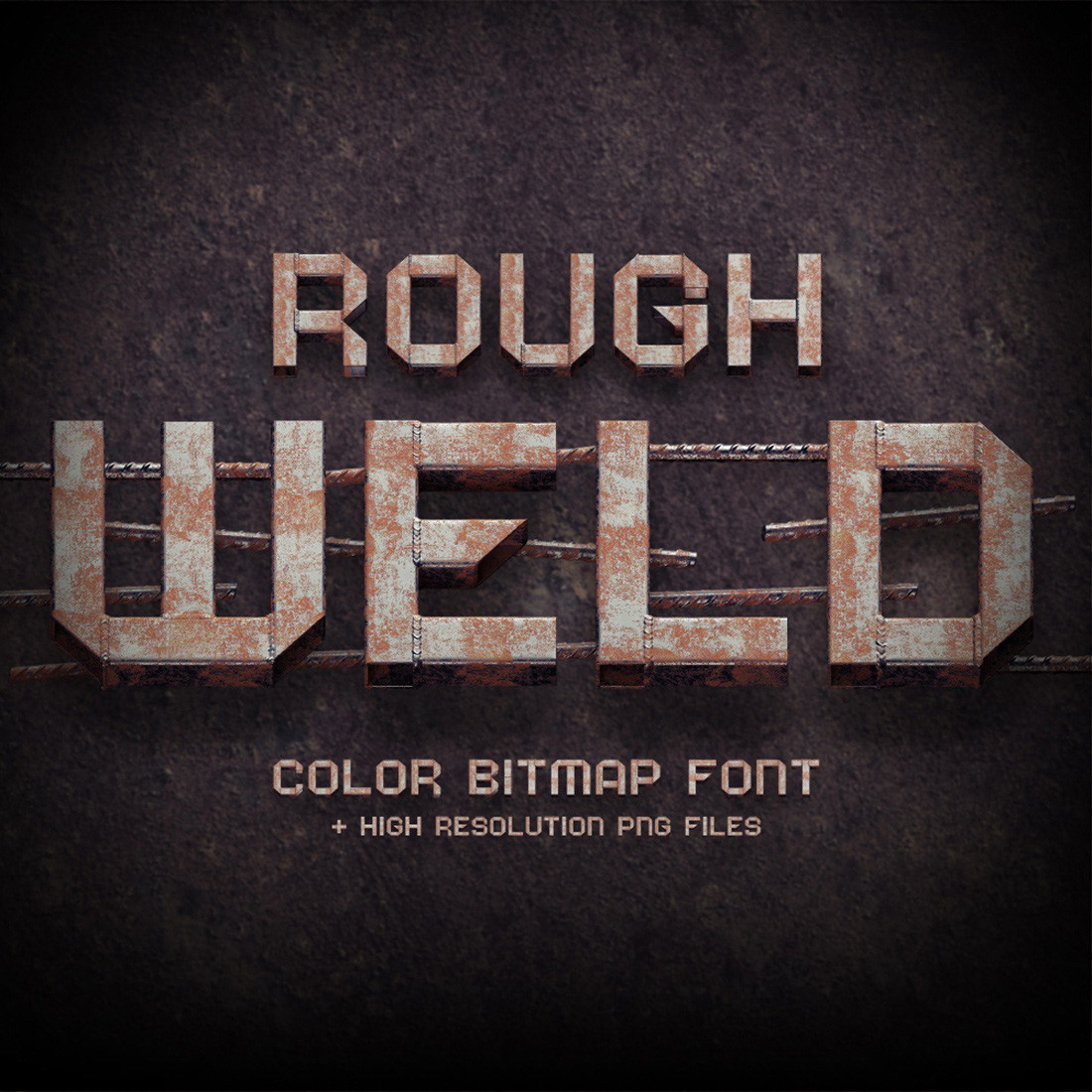 Rough Weld – Color Bitmap Font cover iamge.