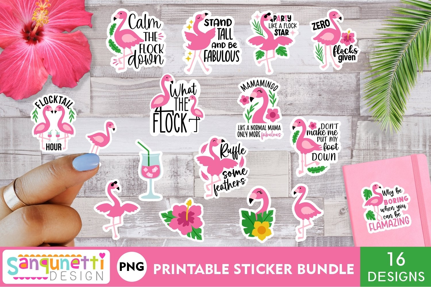 Cover image of Sassy Flamingo sticker bundle.