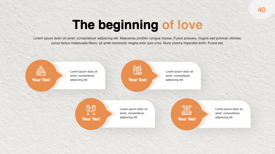 Timeline for your love story.
