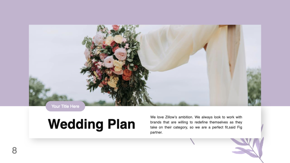 Lavender wedding plan.