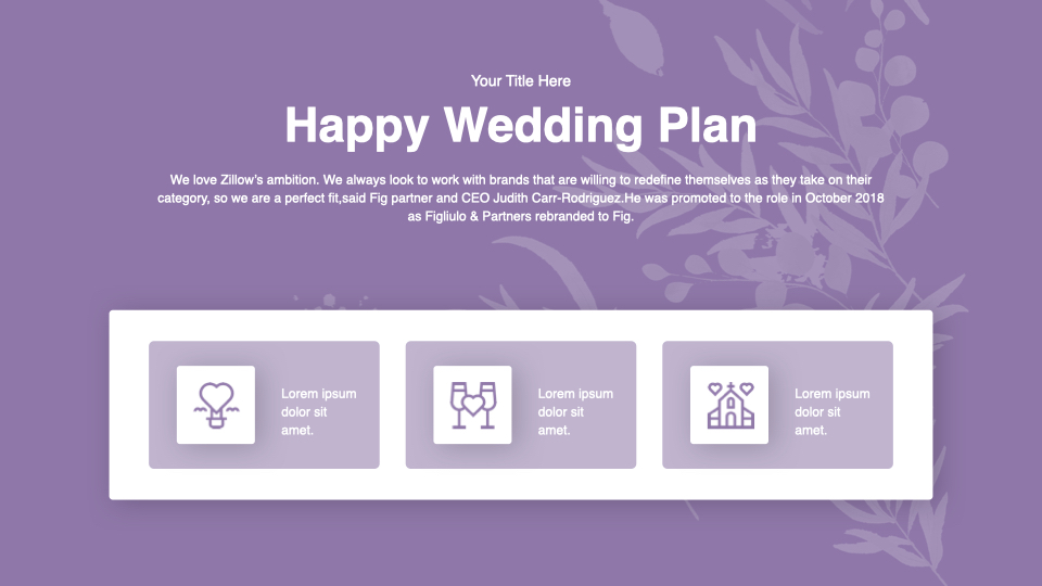 Happy lavender wedding plan.