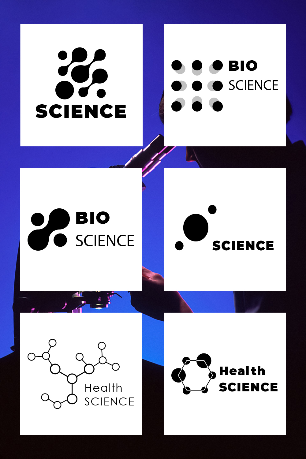 Modern black logo for science.