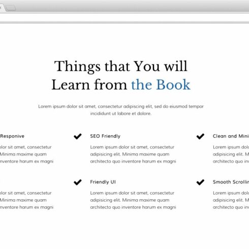 Minimalistic and comfortable page for e-book.