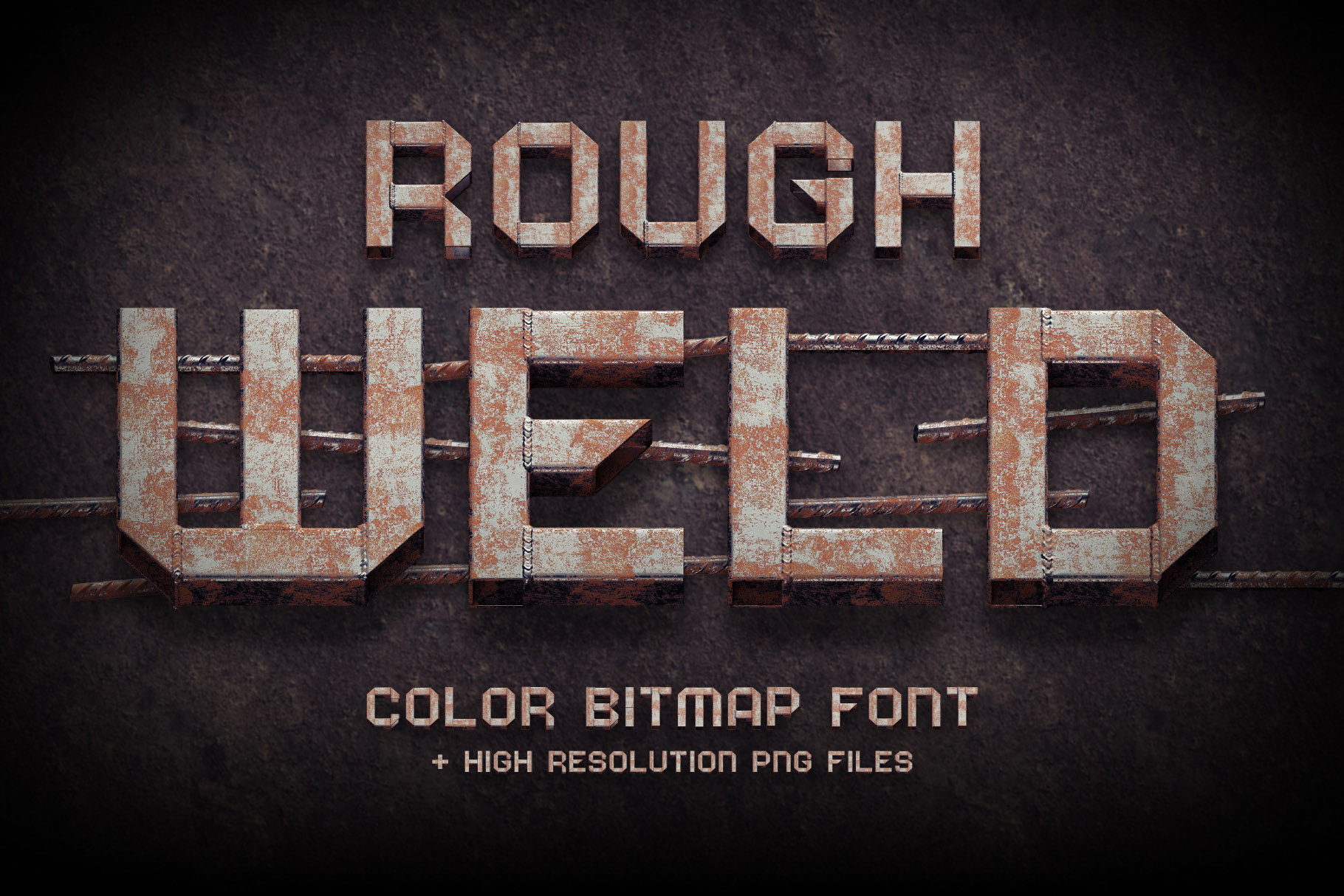 Rough Weld – Color Bitmap Font facebook image.